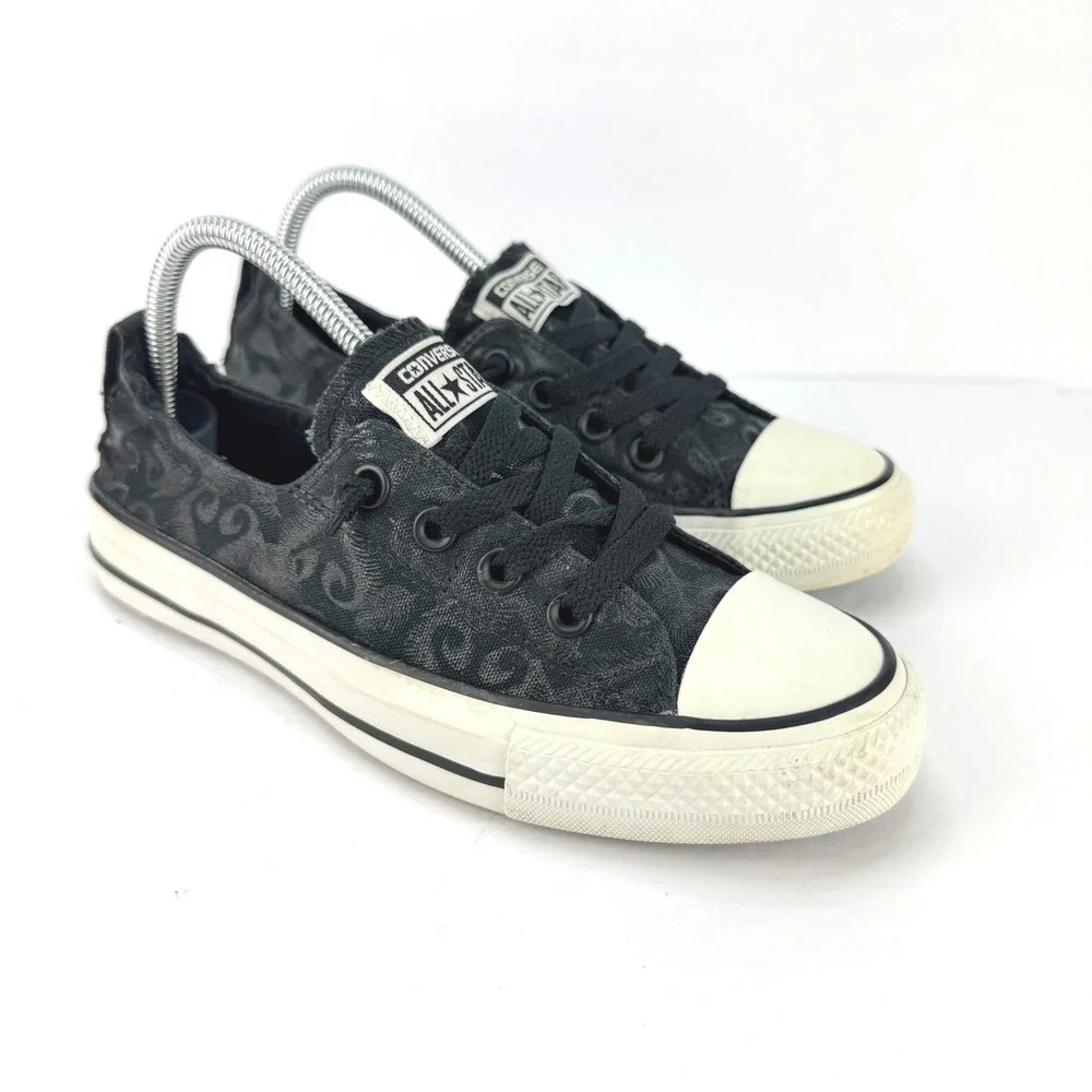 Converse Chuck Taylor All Star Womens 8 Shoreline Black Damask Slip On Sneaker